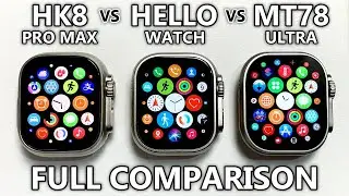 HK8 Pro Max vs Hello Watch vs MT78 Ultra Full Comparison! Apple Watch Ultra Top 1 Copy 2023 - ASMR