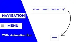 Sidebar Navigation Menu With Animated Toggle Bar Using HTML And CSS