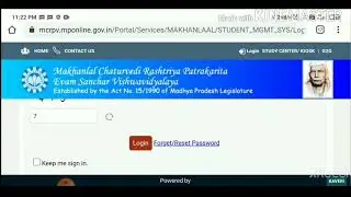 MCU SIS login kaise kare | Makhanlal Chaturvedi SIS LOGIN 2021