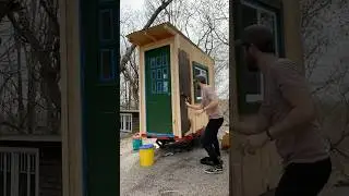 Micro TINY HOUSE on wheels built for $1800 & towed w/ a car #shorts