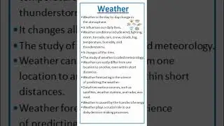 Essay on weather 