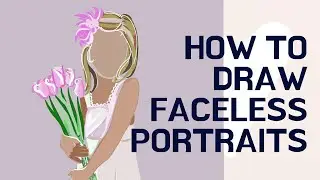 Watch Me Draw a faceless digital portrait in vector. Watch me illustrate a Flat minimal design