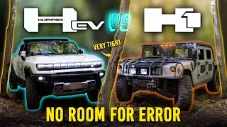 HUMMER EV vs HUMMER H1 OFFROAD in EXTREMELY NARROW Forest Trails