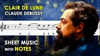 Clair de Lune - Claude Debussy | Sheet Music with Easy Notes for Recorder, Flute, Violin Beginners