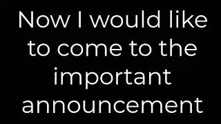 Big Announcement!!!