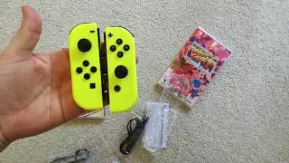 Neon Yellow Joy Con Nintendo Switch Unboxing + Arms & Streetfighter Ultra Nintendo Switch Unboxing
