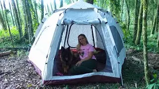 CAMPING GIRL ASMR - wild camping in the middle of nature