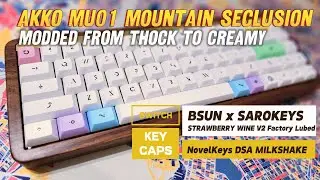 AKKO MU01 Wood Keyboard Modding from THOCK to ENDGAME CREAMY CLACK BSUN SAROKEYS STRAWBERRY WINE V2