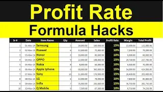 Calculate Profit Margin in Excel | Excel Formula Hacks for Profit Rate 