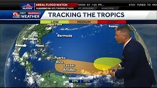 Two areas of possible tropical development in the Atlamntic