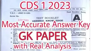 CDS 1 2023 GK ANSWER KEY WITH ANALYSIS | MOST ACCURATE