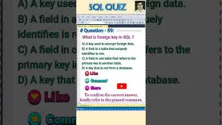 SQL Quiz 59 || #sql #mysql #coding #quiz #interview #mcq #shorts #viralvideo #reels @SekharAcademy1