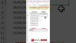 cara mengambil tanggal pada timestamp di excel  #excelindonesia #shorts #dataanalysis