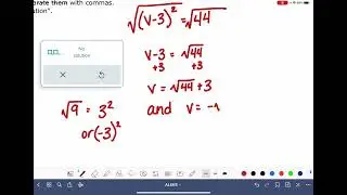 ALEKS: Solving a quadratic equation using the square root property: Decimal answers, advanced