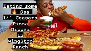 EATING SOME 🔥Ssa Little CEASARs pizza With Wingstop Ranch