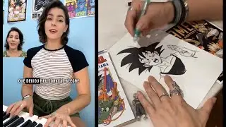 Abertura de Dragon Ball GT - Estela Blanco + Goku speed drawing (tributo a Akira Toriyama)