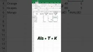 SHORTCUT TO OPEN ERROR CHECKING DIALOG BOX IN EXCEL #trending #shortsfeed #shorts