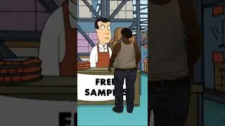 CJ tries some free samples of food