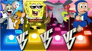 Tom and jerry_Vs_SpongeBob_Vs zig_and_sharko_Vs_Ninja_Hattori !!! Tiles hop EDM RUSH