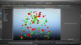 Maya 2023 animation -  nParticle Instancer Random attribute(Rotation,Scale,Particle ID)