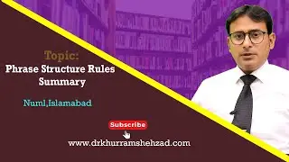 Phrase Structure Rules & Tree Diagrams -- Summary