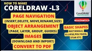 Learn CorelDraw -L3 | Object panel to Navigate pages, Layers, Groups | Download and import images
