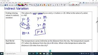 Indirect Variation