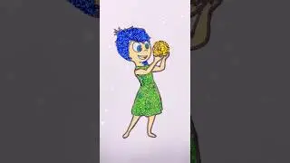 😍 Coloring JOY from Inside Out 2 😊💛 Glitter Art ✨ #insideout2 #joy #glitter #coloring #viral