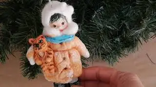 Обзор ватной игрушки для ярмарки мастеров.