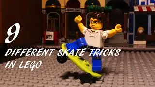 9 Different Skateboard Tricks in Lego (24 fps)