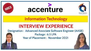 Accenture Interview Experience - November 2021 | CSE Student | Designation : AASE | CTC 6.5 LPA