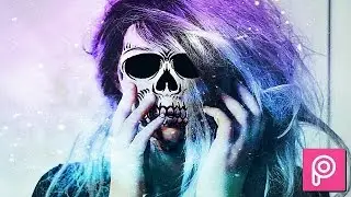 Hacer efecto Galaxy Skull con la aplicacion de Picsart