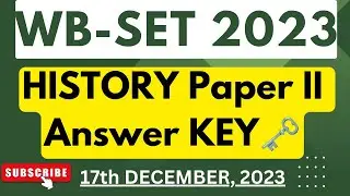 WB SET 2023 History Answer key, WB SET 2023 paper 1 Answer Key