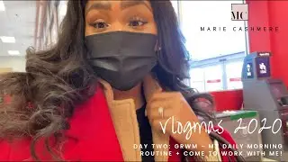 VLOGMAS DAY 2 | GRWM! MY DAILY ROUTINE + COME TO WORK W/ ME! | MARIE CASHMERE