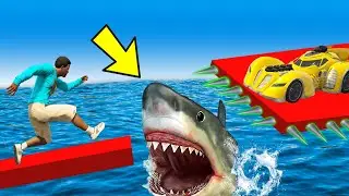 FRANKLIN TRIED THE IMPOSSIBLE & ULTIMATE SHARK PARKOUR CHALLENGE GTA 5 | DREAM SQUAD OP