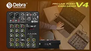 D Debra V4 4-channel Audio Interface with MP3/USB Bluetooth, 48V Phantom Power