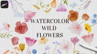 How to Paint Watercolor Wildflowers in Procreate  | Realistic Watercolor Floral Procreate Tutorial