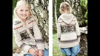 Кардиган для Девочки Спицами на 8 лет - 2019 / Cardigan for Girl Spokes for 8 years