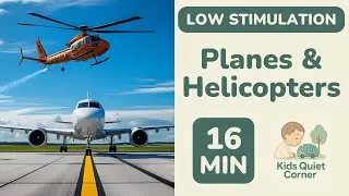 LOW STIMULATION Planes and Helicopters ✈️ for Toddlers! 🐄 16 Mins Calm Action | Kids Quiet Corner