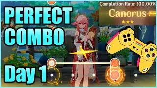 100% PERFECT Combo with CONTROLLER - Ballads of Breeze Day 1 Pro Canorus - Genshin Impact