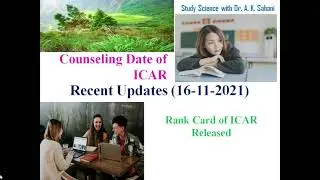 ICAR Counselling updates/ICAR Rank Card/ICAR Result