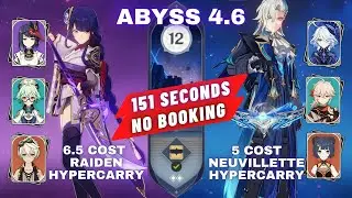 Abyss 4.6 C3 Raiden Hypercarry & C1 Neuvillette Hypercarry Continuous 151s