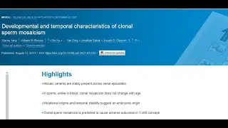 Cell: Developmental and temporal characteristics of clonal sperm mosaicism