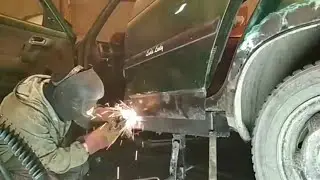 Порог из проф трубы на ваз 2111