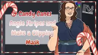 4) Candy Canes Angle Stripes and Make a Clipping Mask