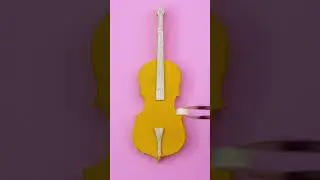 Let's Make Mini Cello For Barbie With Me 😍💖️🎶 | MINIATURE IDEAS FOR DOLLHOUSE | #Shorts