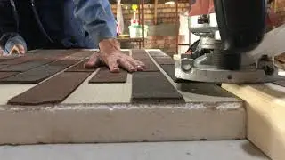 Beveling thermal panels with a router.