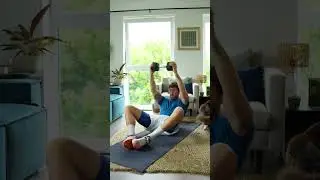 Home abs workout with a dumbbell