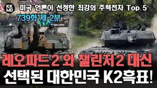 美 언론이 선정한 현존 최강의 주력전차 Top 5 :  레오파드2 및 챌린저2 대신 선택된 대한민국 K2흑표!  (739화) [제2부]