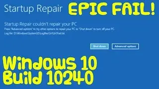 Windows 10 Startup Repair FAIL!